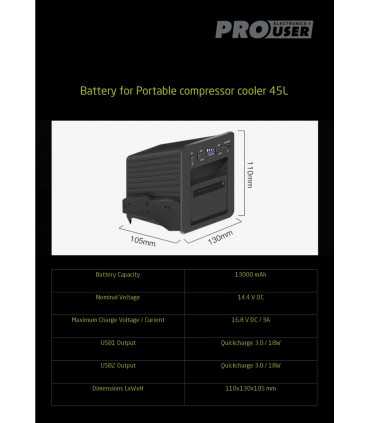 Nevera portátil con compresor Pro-User CoolX 38